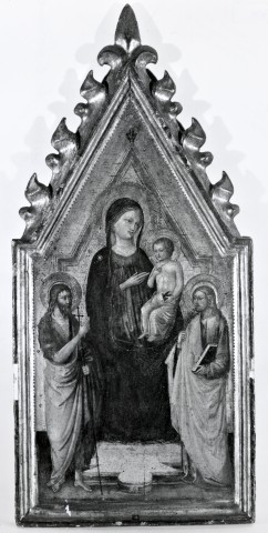 Christie's — Anonimo fiorentino - sec. XIV/ XV - Madonna con Bambino in trono tra san Giovanni Battista e san Giovanni Evangelista — insieme